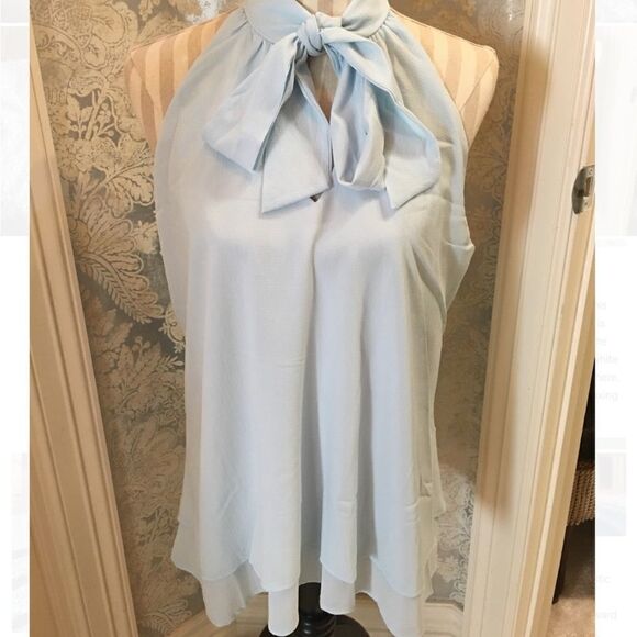 14 Blue Tie Blouse Top - Picture 14 of 14